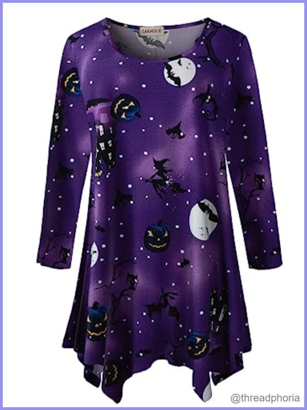 Plus Size 3/4 Sleeve Tunic Top Swing Hem Flowy Shirt for Leggings